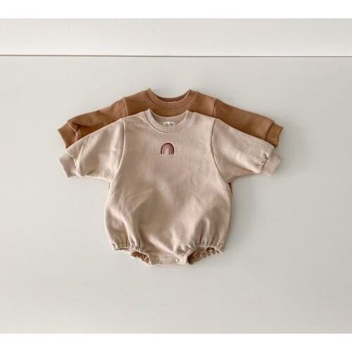 Newborn Baby Boy Girls Bodysuit Clothes Spring Cotton Rainbow Long Sleeves Clothing Baby Boy Girl Jumpsuits Outfits