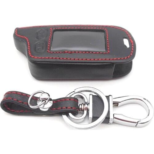 Tomahawk TZ9010 Remote Two Way Car Alarm leather Case Cover keyChain For Tomahawk TZ9010 TZ9020 TZ9030 LCD Remote