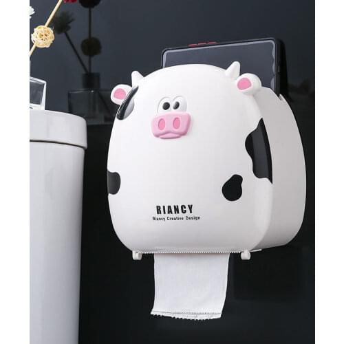 Creative Cute Toilet Paper Holder Rack Waterproof Wall-Mounted Toilet Tissue Box Roll Paper Storage Box Bathroom Accessories