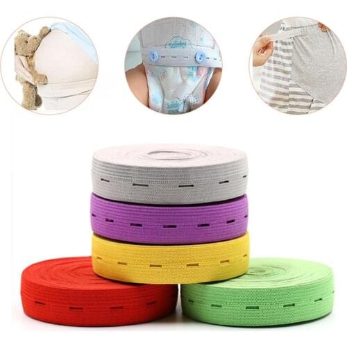 2 Rolls 10M DIY Sewing Accessories Adjustable Buttonhole Elastic Band Baby Maternity Pants Waist Color Elastic Band