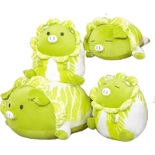 Cute Chinese Cabbage Pig Plush Toy Cartoon Anime Figure Piggy Decor Kawaii Animal Pillow Kids Stuffed Doll Cushion Gift for Girl