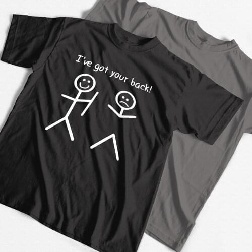 COOLIMIND FU0120A Summer Mens Short Sleeve O-Neck T shirt Casual StreetwearTops Tee I have got your back Funny Print T-Shirt
