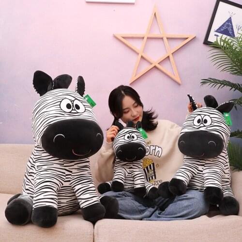 Stuffed Plush Zebra Toys Pillow Kawaii Sleeping Pillow Cute Zebra Doll Plush Toy Kids Birthday Chirstmas Present