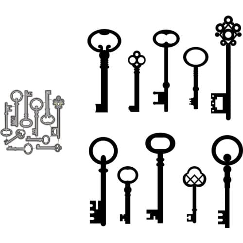 Set Of Old Keys Craft Paper Dies Cut Diy Handmade Mold Scrapbook For Card Making Stencils New Embossing Dies 2021