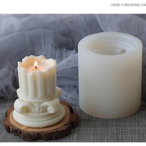 Newest Roman Column Silicone Candle Mold DIY Scented Aroma Candle Molds Plaster Art Sculpture Model Wax Mould Resin Crafts Gifts