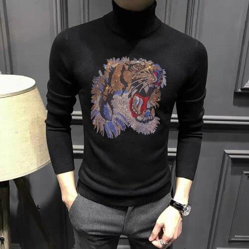 Winter New Comfortable And Warm Fabric Mens Turtleneck Sweater Long-Sleeved Hot Drill Knitted Pullover Woolen Clothes