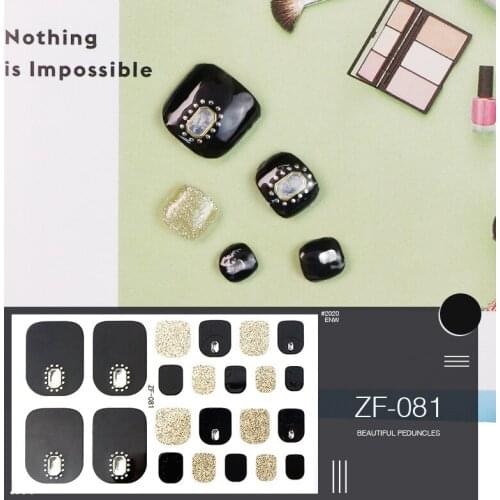 New Toenail Stickers Manicure Summer Nail Polish Film Pedicure Decals Nail Drill Foot Paste Laser 5D Gilding Nail Beauty Sticker