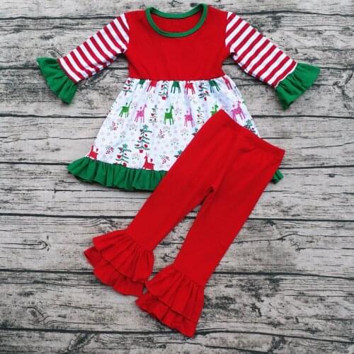 Christmas 2019 Fashion Baby Long Sleeves and Pants Outfits boutique girl clothing
