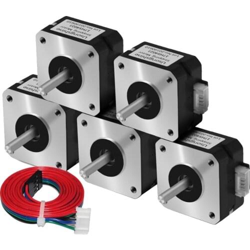 5Pcs Nema17 12V 0.7A 2Phase Stepper Motor With Cable 4-lead For 3D Printer Parts