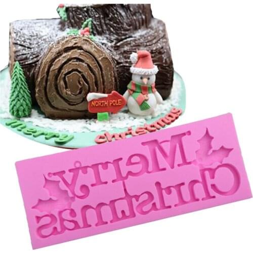 Merry Christmas Letter Silicone Mold, Chocolate Cake Decoration Mold, DIY Baking Mold