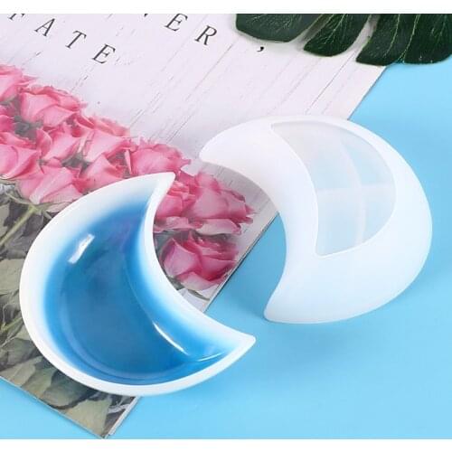 Tray Resin Mold Moon Shaped Dish Silicone Mold Epoxy Resin Mold Suitable for Jewelry Storage Plate Home Decoration