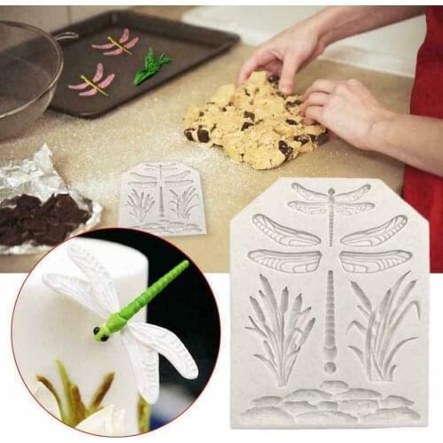 3d Dragonfly Silicone Molds Fondant Craft Flowers Molds Cake Candy Chocolate Decorating Tools Grass Fondant Baking Tools