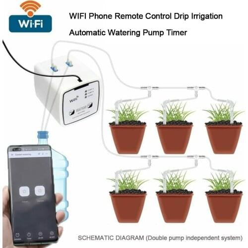 WIFI Mobile Phone Control Drip Irrigation System Intelligent Automatic Watering Device Garden Water Pump Timer System