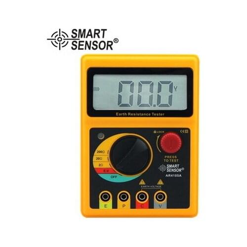 Smart Sensor AR4105A Digital Earth Resistance Tester 0-200 Ohm 2/3Lines
