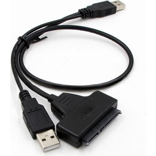 USB 2.0 to 2.5inch 22Pin 7+15 ATA SATA 2.0 HDD/SSD Adapter Plug and Play Computer Cables