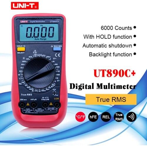 UNI-T UT890C+/UT890D Digital Multimeter tester True RMS AC DC Voltmeter 100mF Capacitance Temperature meter electrician tool