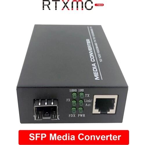 SFP Fiber Media Converter RJ45 Gigabit Media Converter 10/100/1000M Ethernet Converter Transceiver Fiber Optical Switch