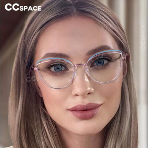 51092 Cat Eye Anti Blue Light Metal Optical Glasses Frames Women Fashion Computer Glasses