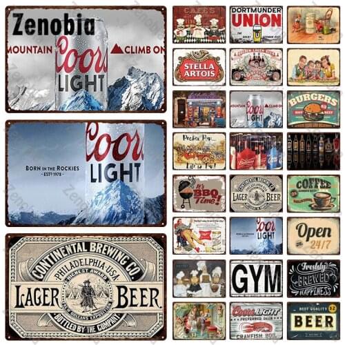 Tin Sign Metal Painting Beer Vintage Plaque Bbq Coffee Born In The Rockies Wall Stickers Home Decoration Bar Pub Cafe Gym Decor