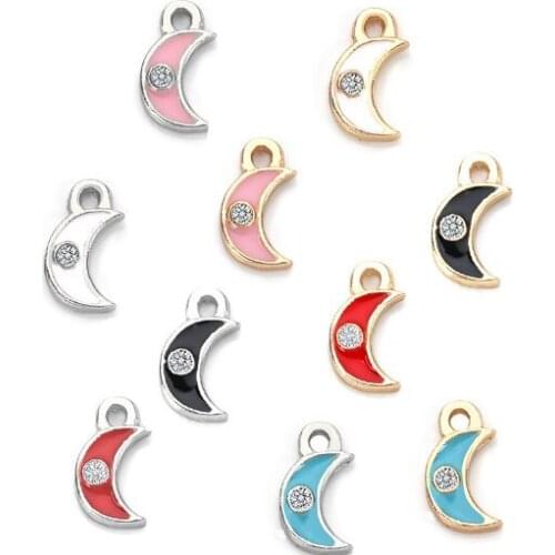 10pcs/lot moon eye Alloy Dripping Oil Pendants for DIY Handmade Jewelry Necklace Accessories df3s