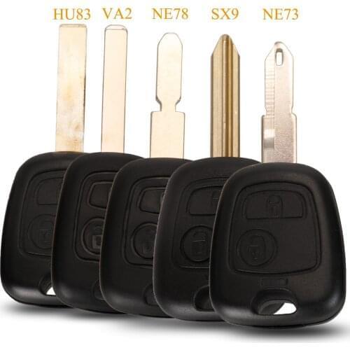 Kutery 10pcs 2 Button Remote Car Key Case Shell Fob For Peugeot 206 207 306 307 407 For Citroen C1 C2 C3 C4 Saxo Xsara Picasso