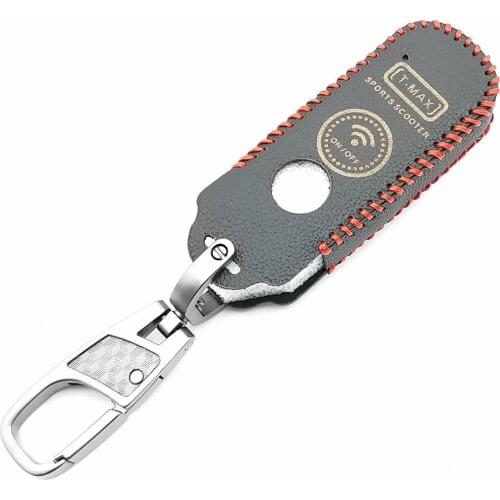 100% Leather Car Key Case Car Key Cover Holder for Yamaha TMAX 530 DX SX motorcycle 2017/2018 Motorcycle Remote Protect Shell