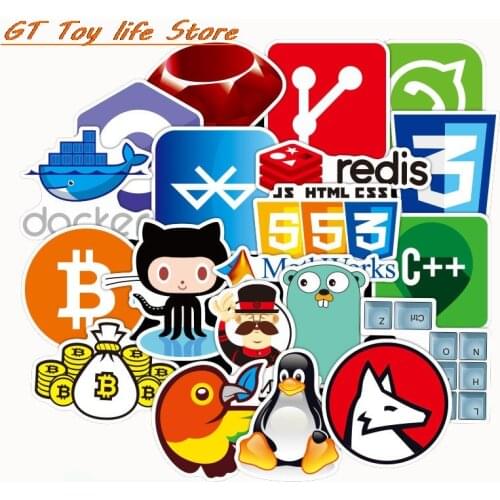 72Pcs Programming Graffiti Stickers Hacker Stickers Java C++ For Luggage Skateboard Laptop Motorcycle Papeleria Y Oficina