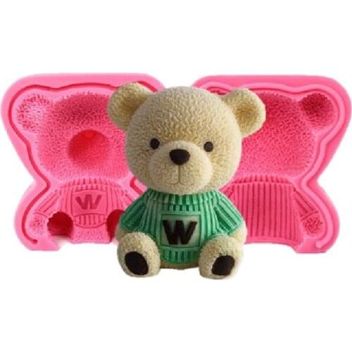 3D Bear Silicone Cake Mold Silicone Fondant Mold 3D Cupcake Jelly Candy Chocolate Decoration Baking Tool Moulds K641