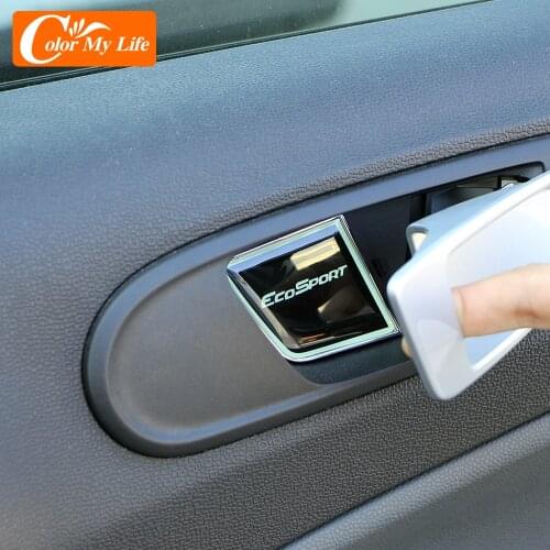 4Pcs/set Car Styling Interior Accessories Fit for Ecosport 2013-2017 Inner Door Bowl Handle Armrest Cover Trim Sticker