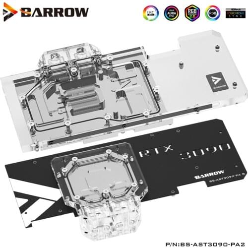 Barrow GPU Water Block For ASUS TUF RTX 3090 24G 3080 O10G GAMING ,Full Cover ,5V Light Effect ,BS-AST3090-PA
