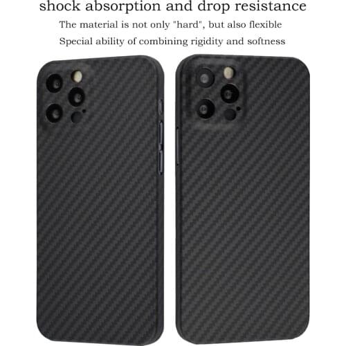 Real carbon fiber Ultra-Thin shell case For iphone 12 Mini Fine hole camera anti-fall lightweight cover for iphone 12 Pro Max