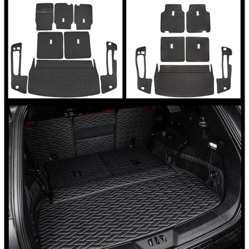 For Lincoln Aviator 2020 2021 Accessories Leather Car Trunk Mat Cargo Liner Carpet Guard Protector All Inclusive 6 And 7 Seats