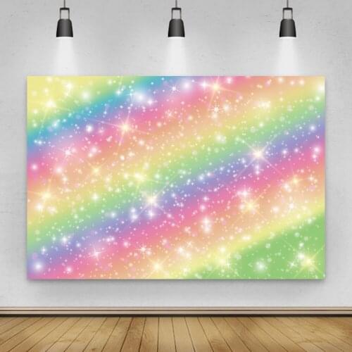 Laeacco Glitters Star Polka Dots Rainbow Newborn Baby Shower Photography Backdrop Birthday Party Background Photo Studio Shoot