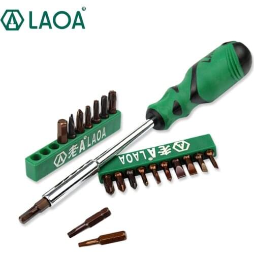 LAOA 20PCS Multi-function Magnetic Screwdriver Tools Hardness HRC60 Professional Screwdriver Bits Repair Kit