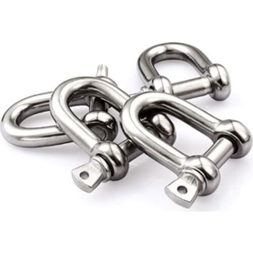 M4 M5 M6 M8 M10 M12 M14 M16 Straight D Shackle Short Stainless Steel Breaking D Rigging Shackle Hooks boat rigging hardware