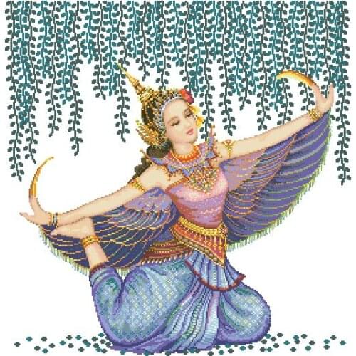 Pinn - Thai dancer 57-58 Cross Stitch Set Cross-stitch Kit Embroidery Needlework Craft Packages Cotton Fabric Floss