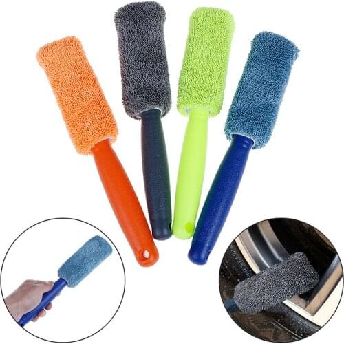 New 1Pc Microfiber Car Tire Engine Washing Tool Detailing Cleaner Wheel & Rim Brush for Car Trunk Motorcycle Bike