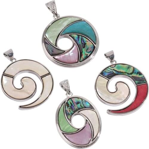 New Vintage Abalone Shell Pendants Charms Natural Mother of Pearl Shell Pendants For Jewelry Making Findings Making DIY broches