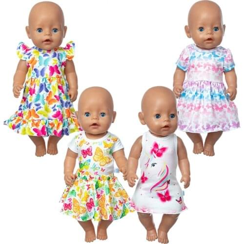 2021 New Dress Doll Clothes Fit 17 inch 43cm Doll Clothes Born Baby Suit For Baby Birthday Festival Gift