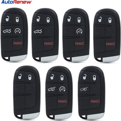 Okeytech 2/3/4/5 Key Buttons Car Key Shell For Chrysler Jeep Cherokee Dodge Ram 1500 Journey Charger Challenger Uncut Blade