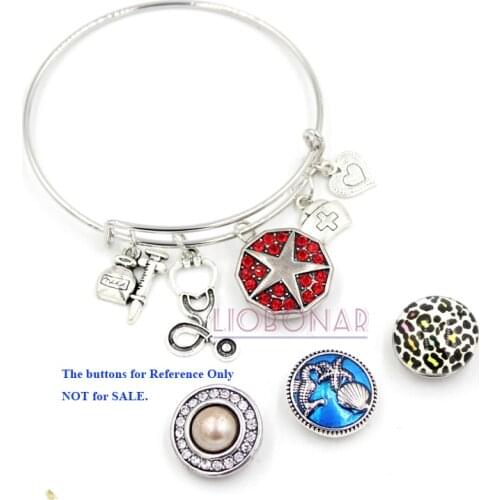 10PCS Wholesale Snap Jewelry Adjustable Expandable Bangle Medical Assistant Snap Bracelets for Medical Assistant Gifts