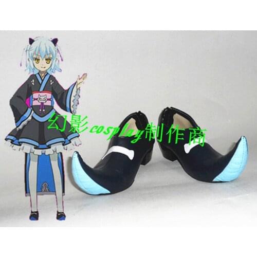 Problem Children Are Coming from Another World Shiro Black Cosplay Shoes H016