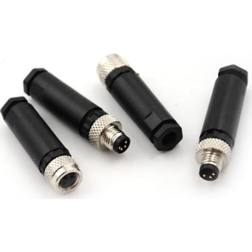 M8 Waterproof Sensor Connector 3Pin 4Pin A Type Male&female Straight&angle Screw Threaded Plug Coupling 5.6MM