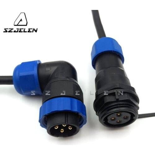 SD20TA-ZP ,4-pin Waterproof connectors Male & Female , LED device cable connector Plug Socket