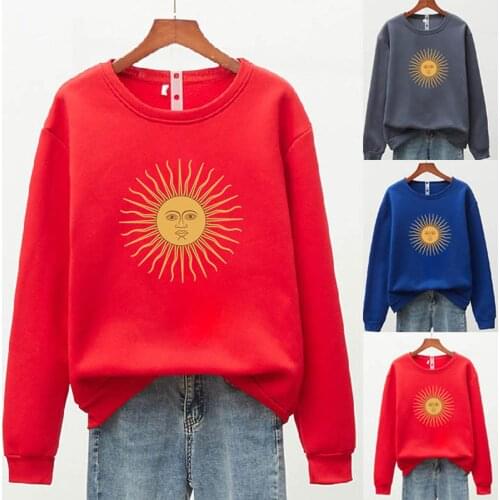 New Harajuku Fashion Womens Sweatshirt Plus Size Printing O-Neck Long Sleeved Tops Ladies Loose Casual Pullover Sweatshirts N4