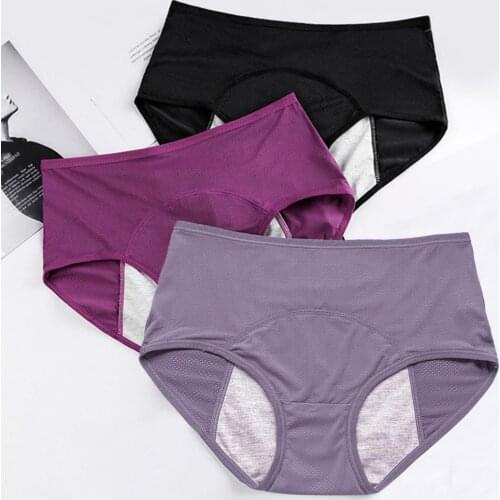 Women Incontinence Pants Leak-proof Breathable Menstruation Briefs Extra Protection Mid Rise High Rise Stretchy Menstrual Pantie