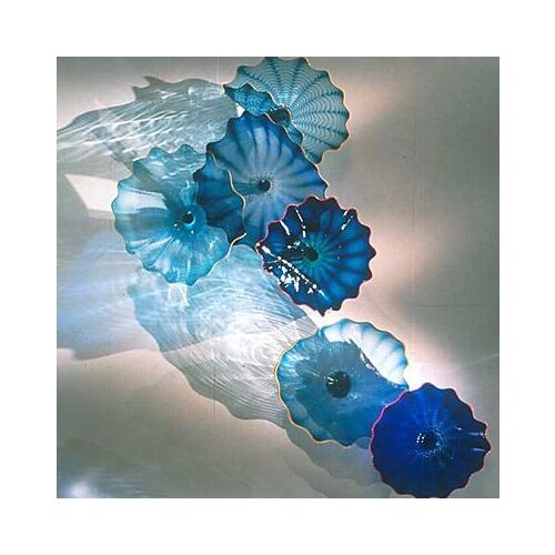 Handmade Home Decorative Murano Flower Glass Plates for Wall Decor