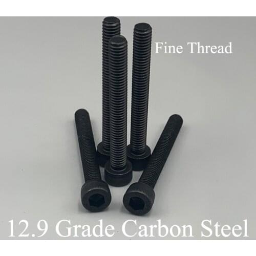 M16*1.5*25/30/35/40mm 1.5mm Pitch Full Fine Thread 12.9 Grade Carbon Steel Cap Allen Head Bolt Inner Hex Hexagonal Socket Screw