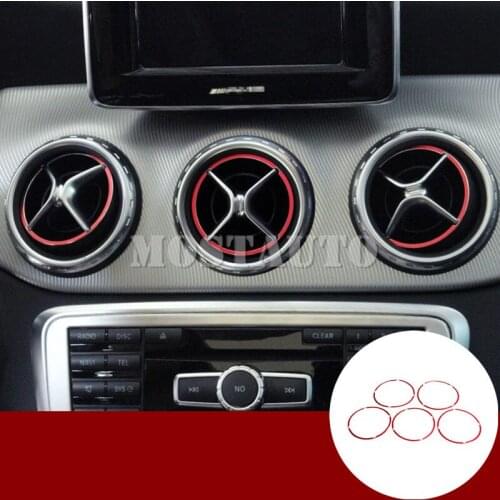 Inner Console Air Vent Outlet Cover Ring For Benz A-Class W176 B-Class W246 2012-2018 5pcs Car Accessories Interior Car Decor