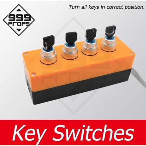 Several Holes Key Switch Escape Room Prop find and turn all keys to right position to unlock game manufacture
